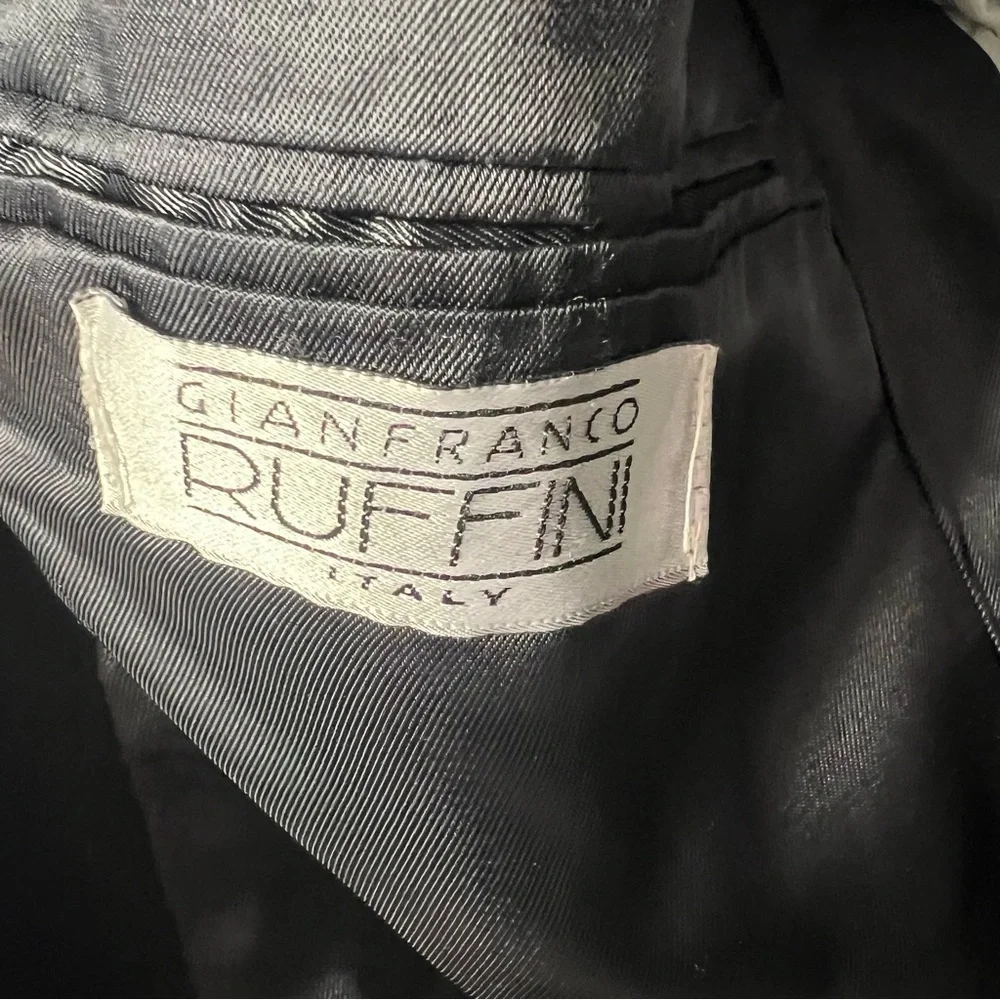 Gianfranco Ruffini Cashmere Blazer 41L Black Madein Italy Luxury Sport Coat Wool